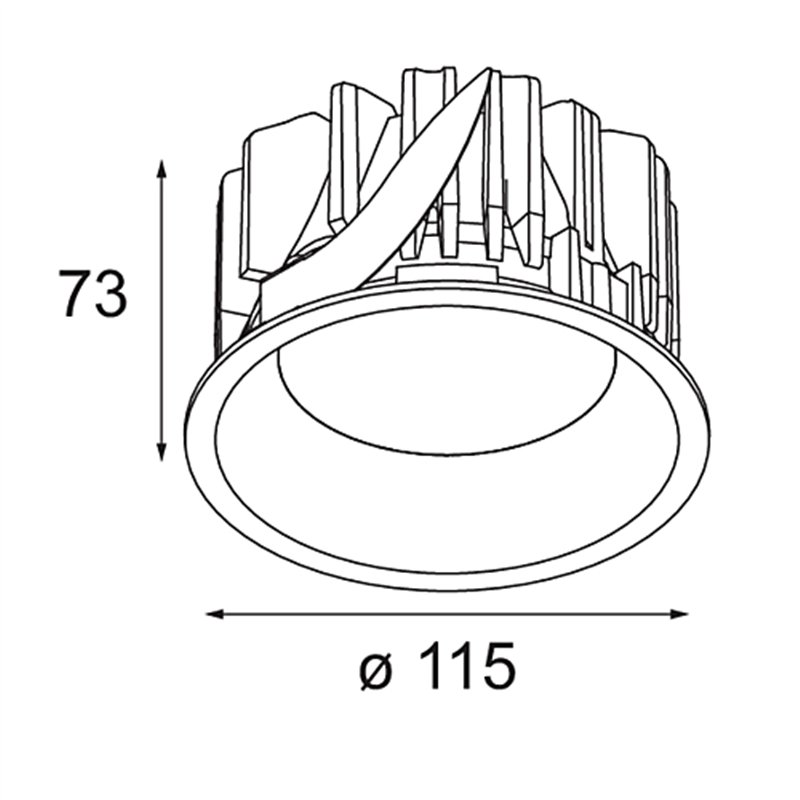 Modular Smart Lotis Recessed 115 1x IP54 Diffuse LED DE | Einbauspot