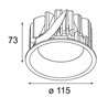 Modular Smart Lotis Recessed 115 1x IP54 Diffuse LED DE | Recessed spot