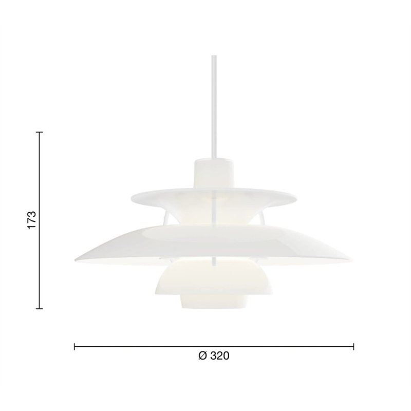 Louis Poulsen PH 5 White (opal) Suspension lamp - Outlet