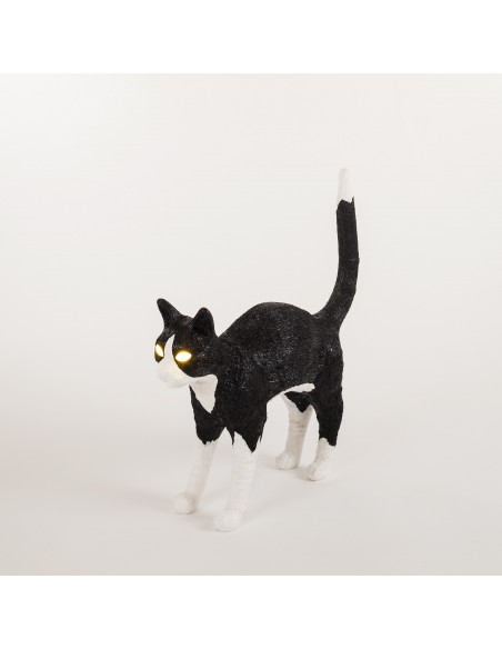 SELETTI The Jobby Cat Lamp Black & White