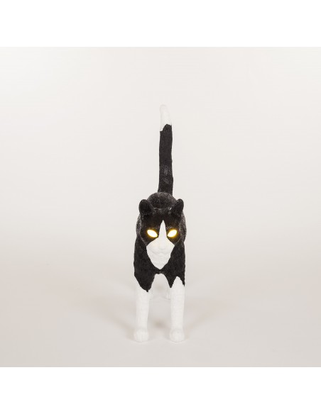 SELETTI The Jobby Cat Lamp Black & White
