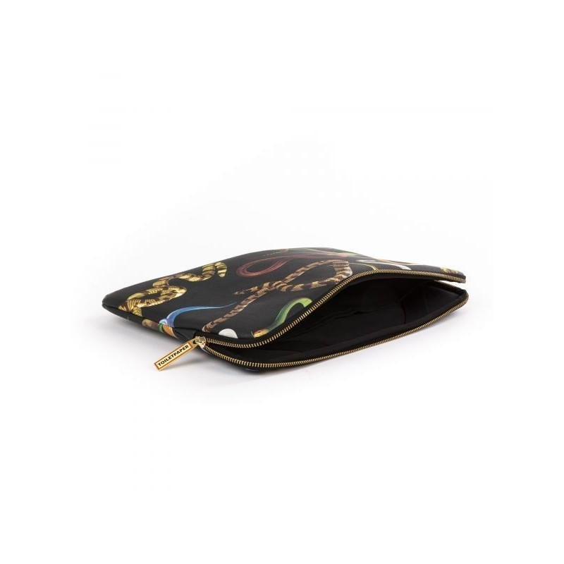 SELETTI Toiletpaper printed pu laptop bagr - snakes