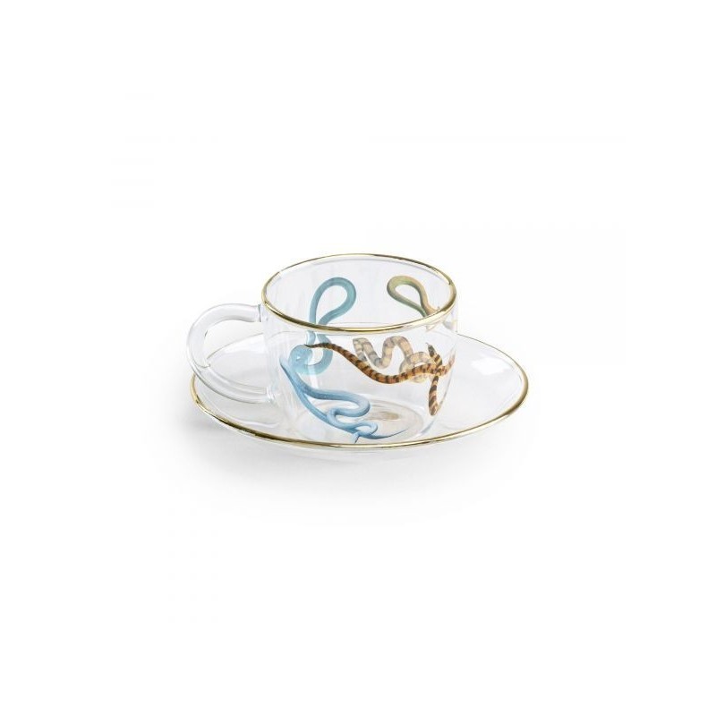 SELETTI Toiletpaper glass coffee set - snakes