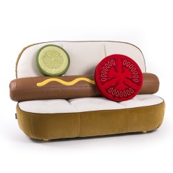 SELETTI Studio Job-Blow Hotdog Sofa with Tomato and Cucumber