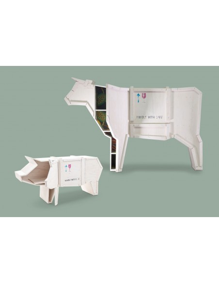 SELETTI Sending animals 2.0 Wooden Cupboard - Cow