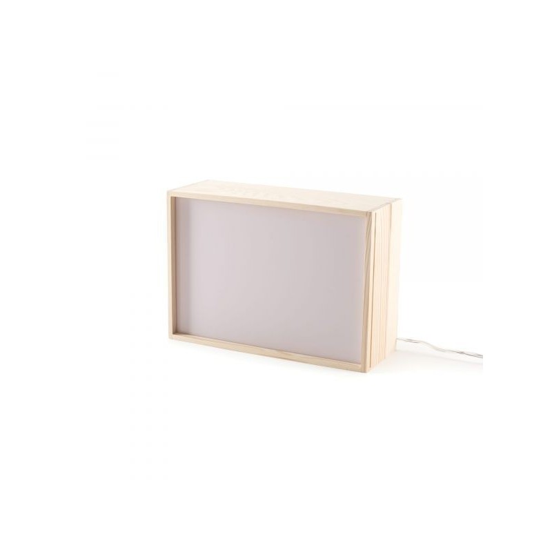 SELETTI lighthink_boxes box light wood - 4 written change - Cm.30x10,5 h.21
