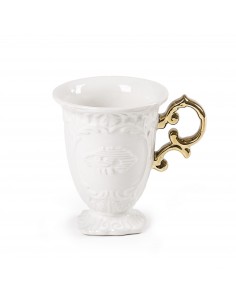 SELETTI i-wares porcelain mug - handle gold