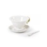 SELETTI i-wares tea set in porcelain with coloured handles gold