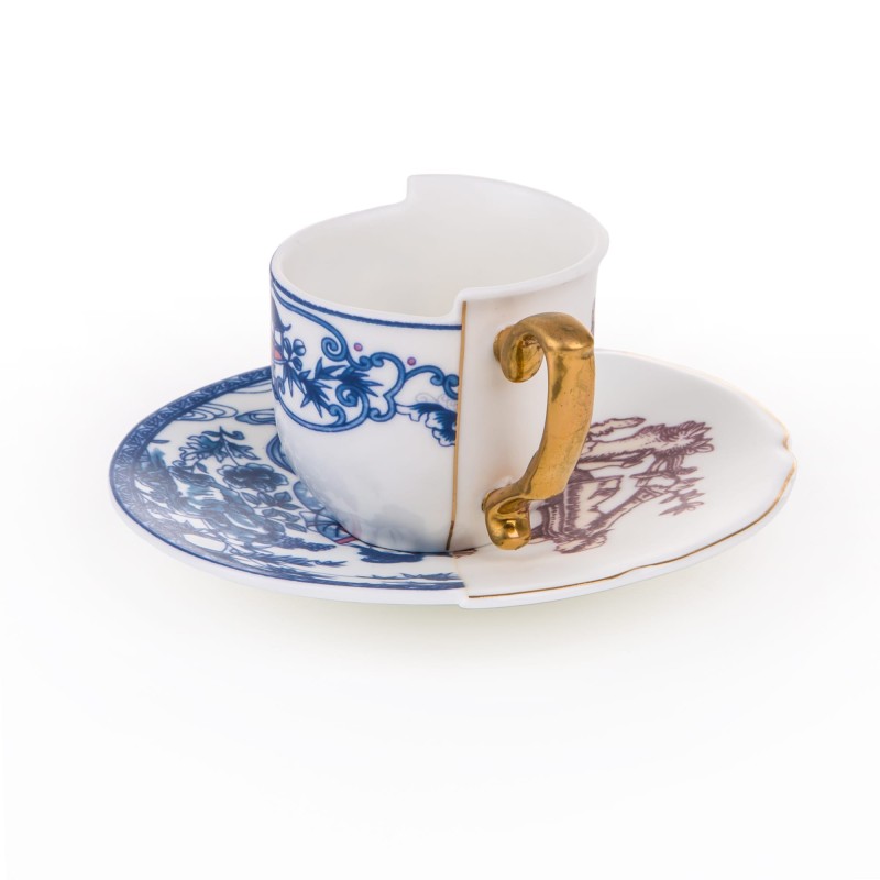 SELETTI Hybrid Porcelain coffee cup + plate  - Eufemia