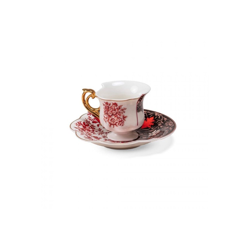 SELETTI Hybrid Porcelain coffee cup + plate  - Sagala