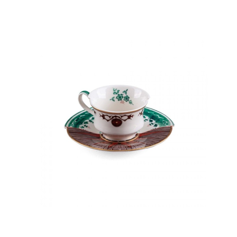 SELETTI Hybrid Porcelain coffee cup + plate  - Chuchuito