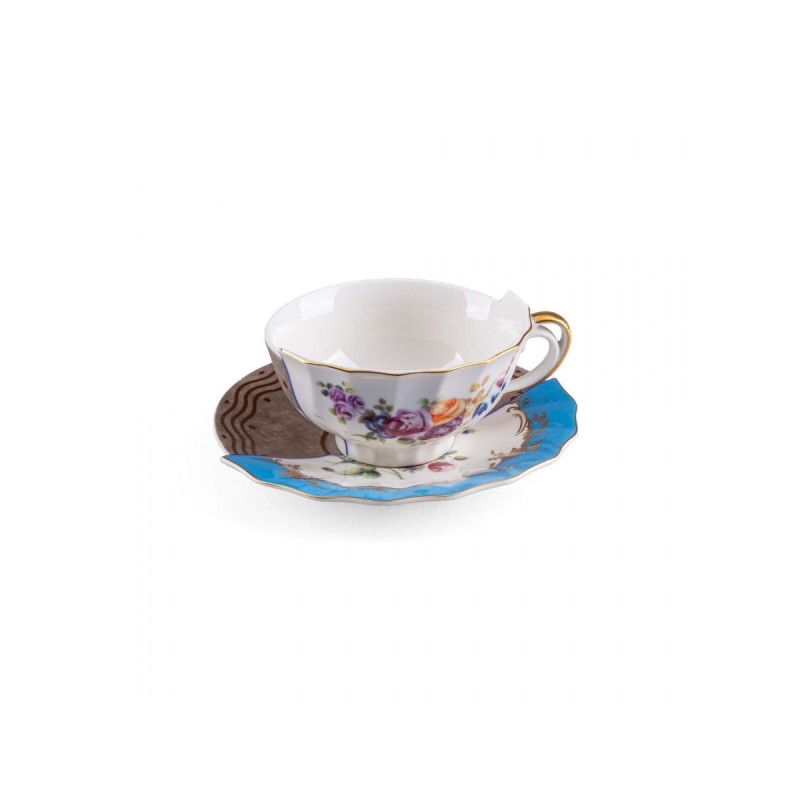 SELETTI Hybrid Porcelain tea cup + plate  - Kerma