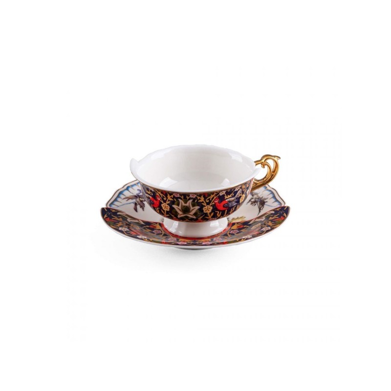 SELETTI Hybrid Porcelain tea cup + plate  - Kannauj