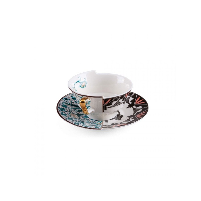 SELETTI Hybrid Porcelain tea cup + plate  - Aspero