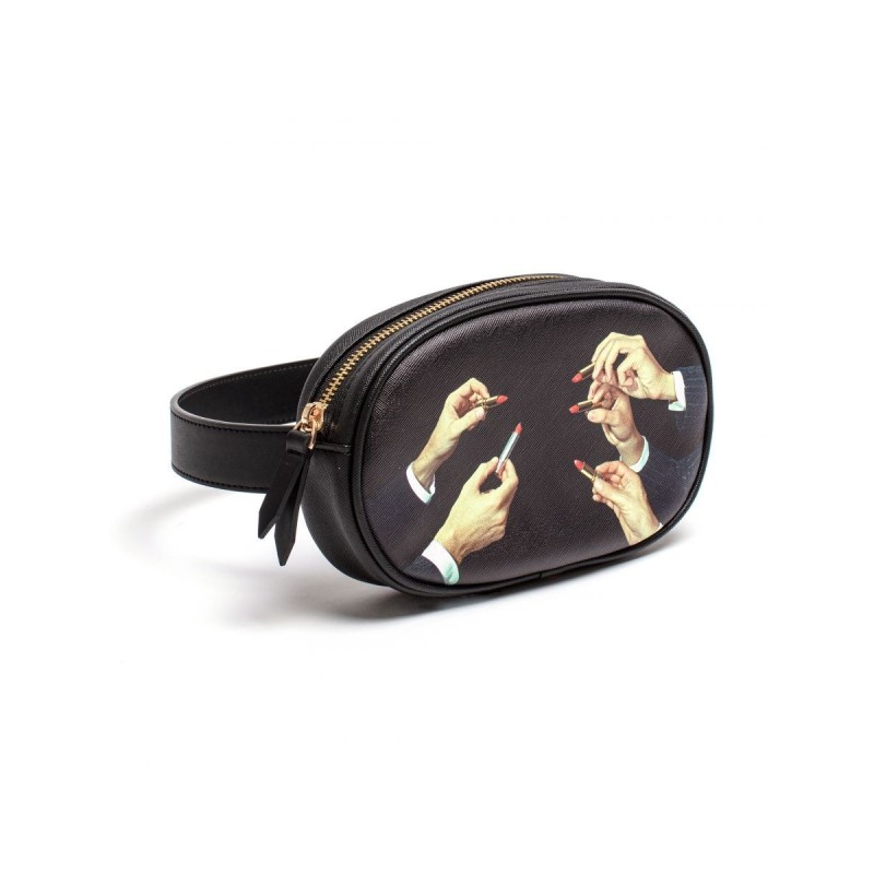 SELETTI Toiletpaper Waist Bag Lipstick Black
