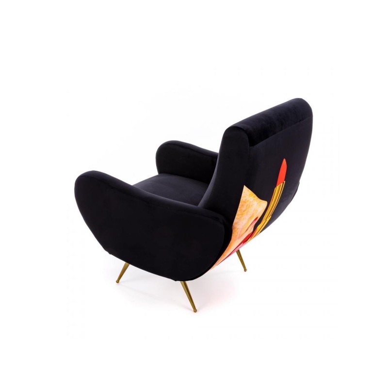 SELETTI Toiletpaper Armchair  - Tongue Black