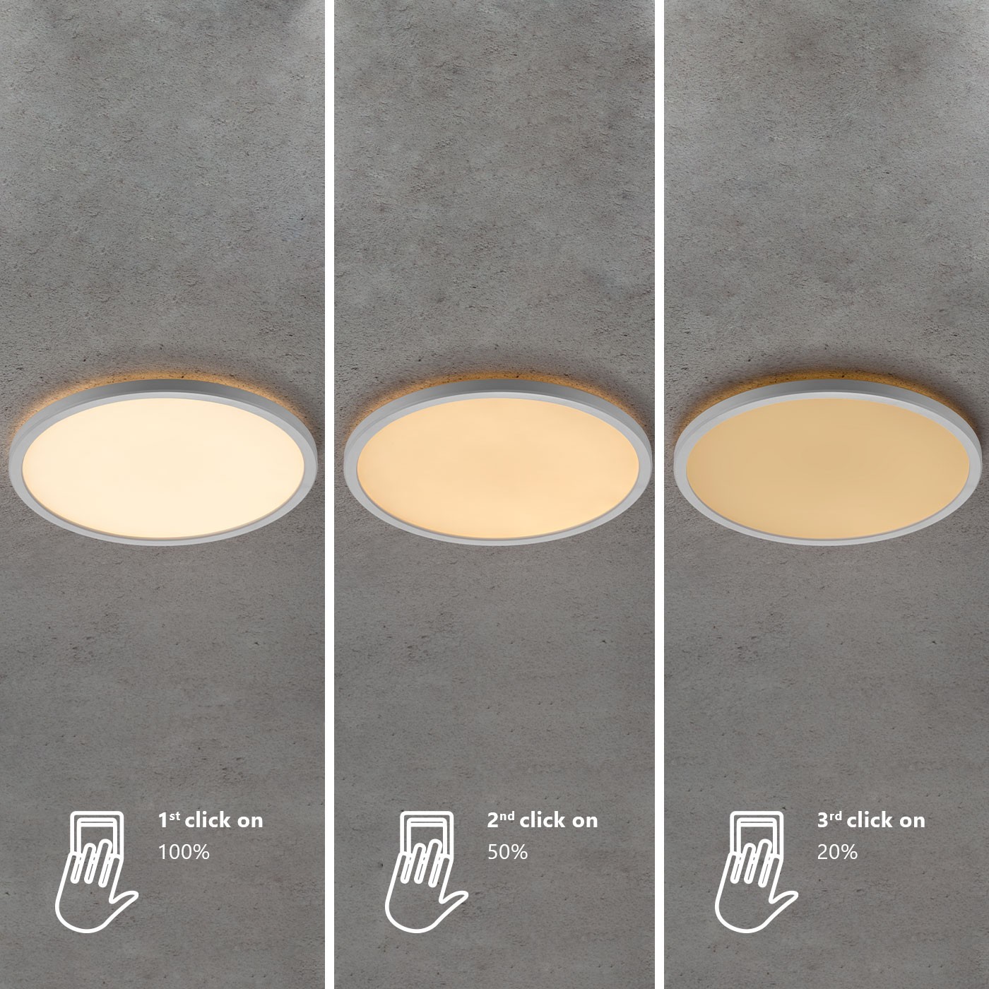 Nordlux Oja 29 Square 3 Step Dimming Indoor Bathroom Ceiling Light